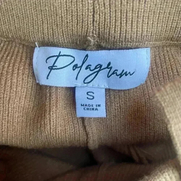 Polagram KNIT STRIPE LONG SLEEVE TOP AND PANTS SET tan cream wide leg oversized - Picture 8 of 9